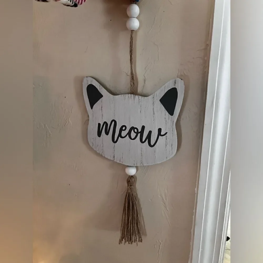 Cat Decorative Hanging Sign Home Wall Decor